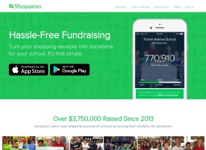 How shoparoo.com looks like on a tablet such as an iPad.