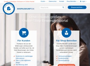 How shopauskunft.de looks like on a tablet such as an iPad.