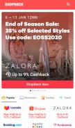 How shopback.ph looks like on a mobile device such as an iPhone.