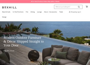 How shopboxhill.com looks like on a tablet such as an iPad.