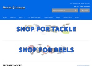 How shopbucksisland.com looks like on a tablet such as an iPad.