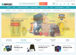 How shopclues.com looks like on a tablet such as an iPad.