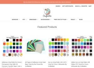 How shopcraftables.com looks like on a tablet such as an iPad.
