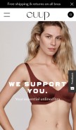 How shopcuup.com looks like on a mobile device such as an iPhone.