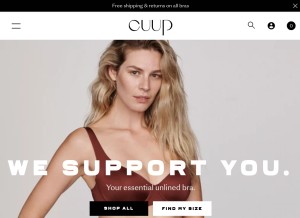 How shopcuup.com looks like on a tablet such as an iPad.