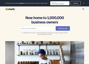 How shopify.ca looks like on a tablet such as an iPad.