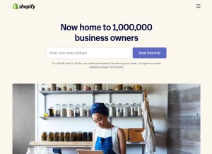How shopify.com looks like on a tablet such as an iPad.