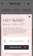 How shopimpressions.com looks like on a mobile device such as an iPhone.