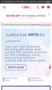 How shopjustice.com looks like on a mobile device such as an iPhone.
