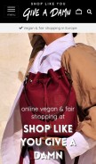 How shoplikeyougiveadamn.com looks like on a mobile device such as an iPhone.