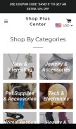How shopluscenter.com looks like on a mobile device such as an iPhone.