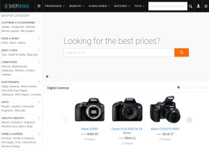 How shopmania.com looks like on a tablet such as an iPad.