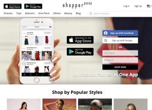 How shopperboard.com looks like on a tablet such as an iPad.