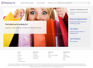 How shopping.com looks like on a tablet such as an iPad.