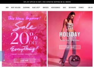How shopplanetblue.com looks like on a tablet such as an iPad.