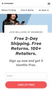 How shoprunner.com looks like on a mobile device such as an iPhone.