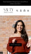 How shopsaltythreads.com looks like on a mobile device such as an iPhone.