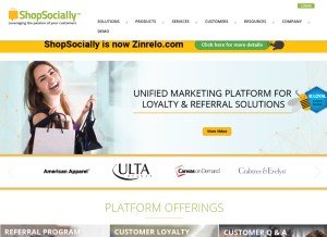 How shopsocially.com looks like on a tablet such as an iPad.