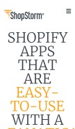How shopstorm.com looks like on a mobile device such as an iPhone.