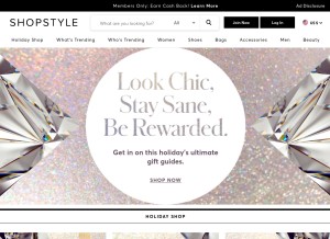 How shopstyle.com looks like on a tablet such as an iPad.