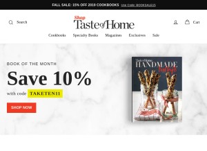 How shoptasteofhome.com looks like on a tablet such as an iPad.
