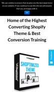 How shoptimized.net looks like on a mobile device such as an iPhone.