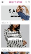 How shoptiques.net looks like on a mobile device such as an iPhone.