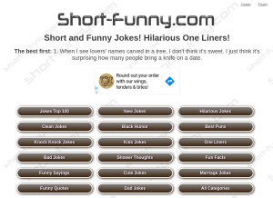 How short-funny.com looks like on a tablet such as an iPad.