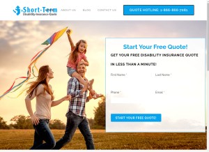How short-term-disability-insurance.com looks like on a tablet such as an iPad.