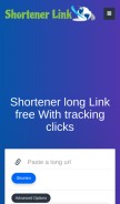 How shortenerlink.com looks like on a mobile device such as an iPhone.