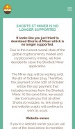How shortest-miner.com looks like on a mobile device such as an iPhone.