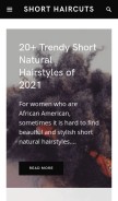How shorthaircuts.org looks like on a mobile device such as an iPhone.