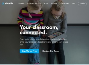 How showbie.com looks like on a tablet such as an iPad.