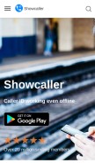 How showcaller.global looks like on a mobile device such as an iPhone.
