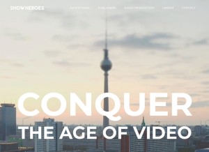 How showheroes.com looks like on a tablet such as an iPad.