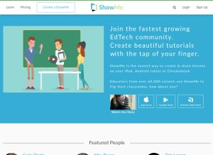 How showme.com looks like on a tablet such as an iPad.