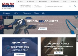 How showmecables.com looks like on a tablet such as an iPad.