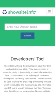 How showsiteinf.org looks like on a mobile device such as an iPhone.