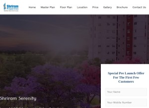 How shriramserenity.co looks like on a tablet such as an iPad.