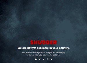 How shudder.com looks like on a tablet such as an iPad.