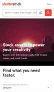 How shutterstock.com looks like on a mobile device such as an iPhone.