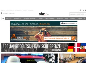 How shz.de looks like on a tablet such as an iPad.