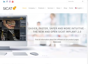 How sicat.com looks like on a tablet such as an iPad.