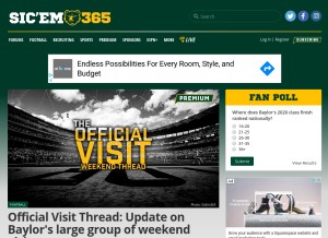 How sicem365.com looks like on a tablet such as an iPad.