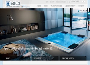 How sicipiscine.it looks like on a tablet such as an iPad.
