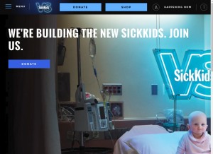 How sickkidsfoundation.com looks like on a tablet such as an iPad.