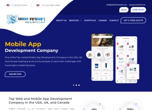 How siddhiinfosoft.com looks like on a tablet such as an iPad.