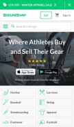 How sidelineswap.com looks like on a mobile device such as an iPhone.