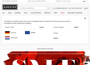 How sidestep-shoes.com looks like on a tablet such as an iPad.