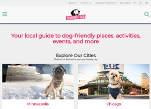 How sidewalkdog.com looks like on a tablet such as an iPad.